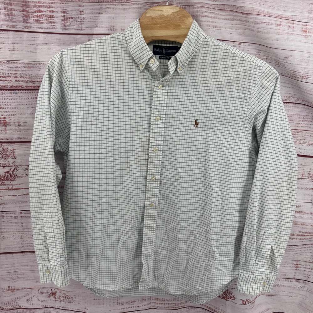 Ralph‎ Lauren Shirt  Mens XL Classic Fit Check Plaid Button Down 17.5 36/37